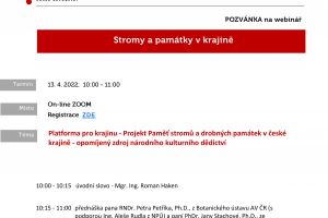 Online webinář - Stromy a památky v krajině